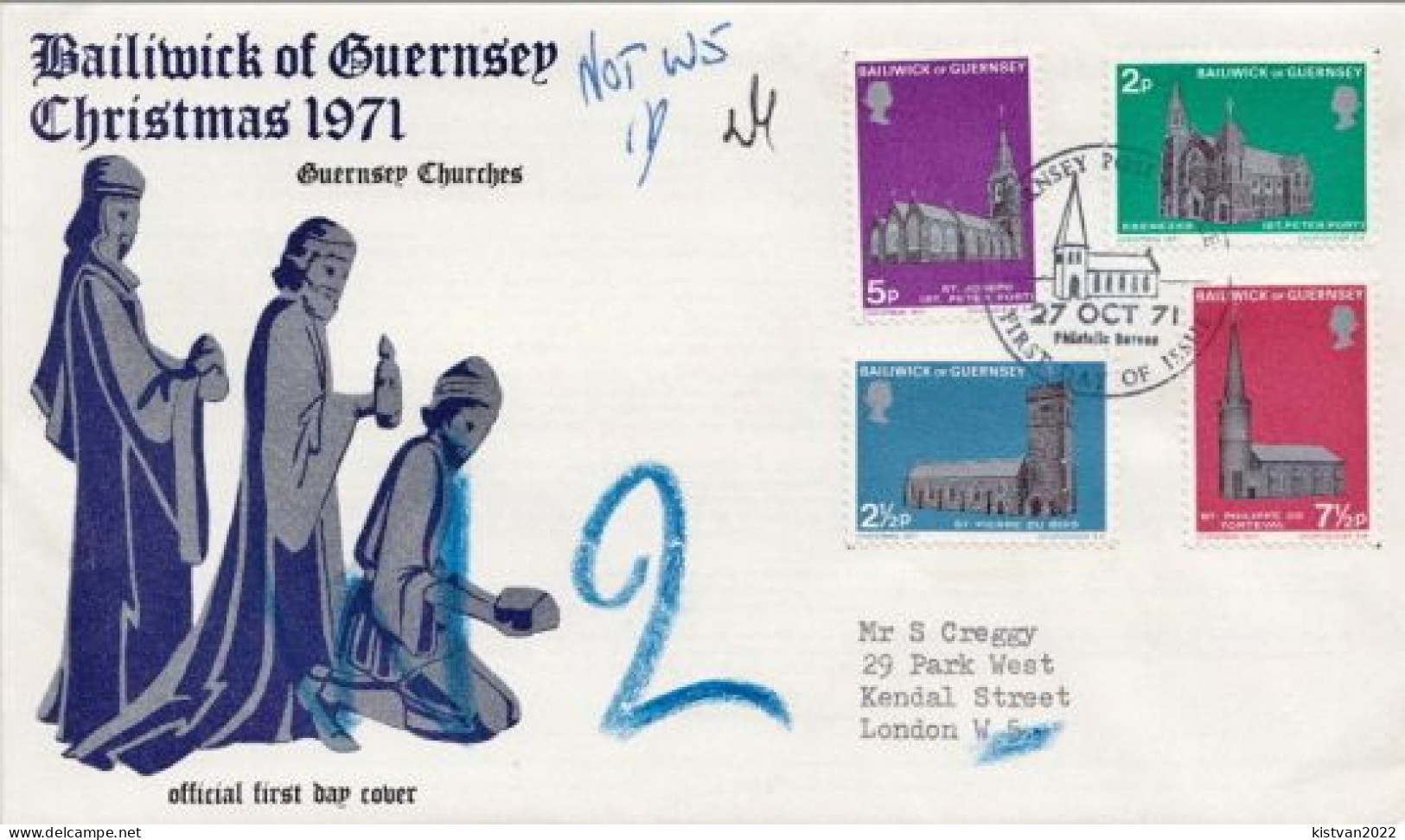 Guernsey Set On Used FDC - Churches & Cathedrals