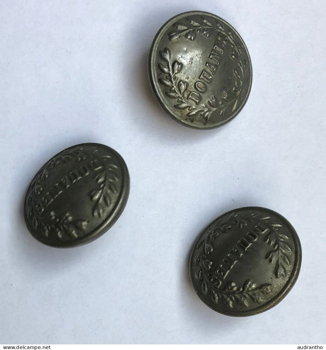 3 Boutons Anciens DOUANES A & M Et Cie Anglade Masse Paris - Buttons