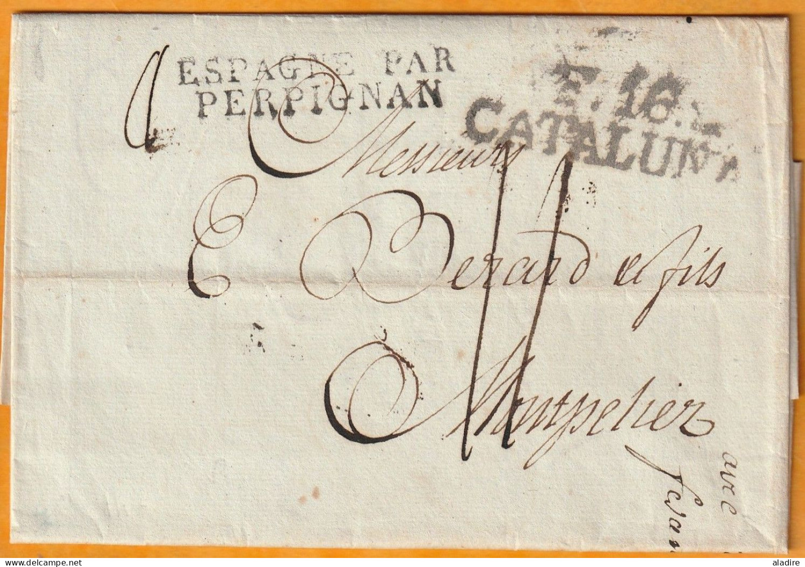 1826 - Lettre Avec Corresp En Français De FIGUERAS, Catalogne, Espagne Vers MONTPELLIER, France - Entrée Par PERPIGNAN - ...-1850 Vorphilatelie