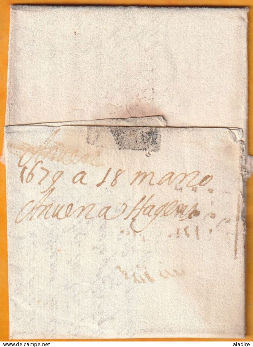 1679 - Pays Bas Espagnols (auj. Belgique) Lettre Pliée D'ANVERSO ANTWERP ANVERS, Belgique Vers LILLA  LILLE, France - 1621-1713 (Pays-Bas Espagnols)