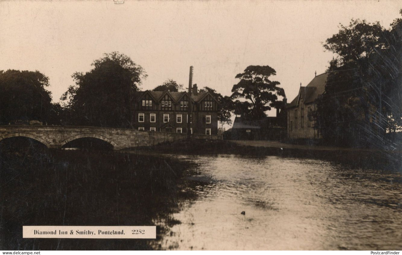 Diamond Inn Pub & Smithy Pontyland Northumberland Old RPC Postcard - Altri & Non Classificati