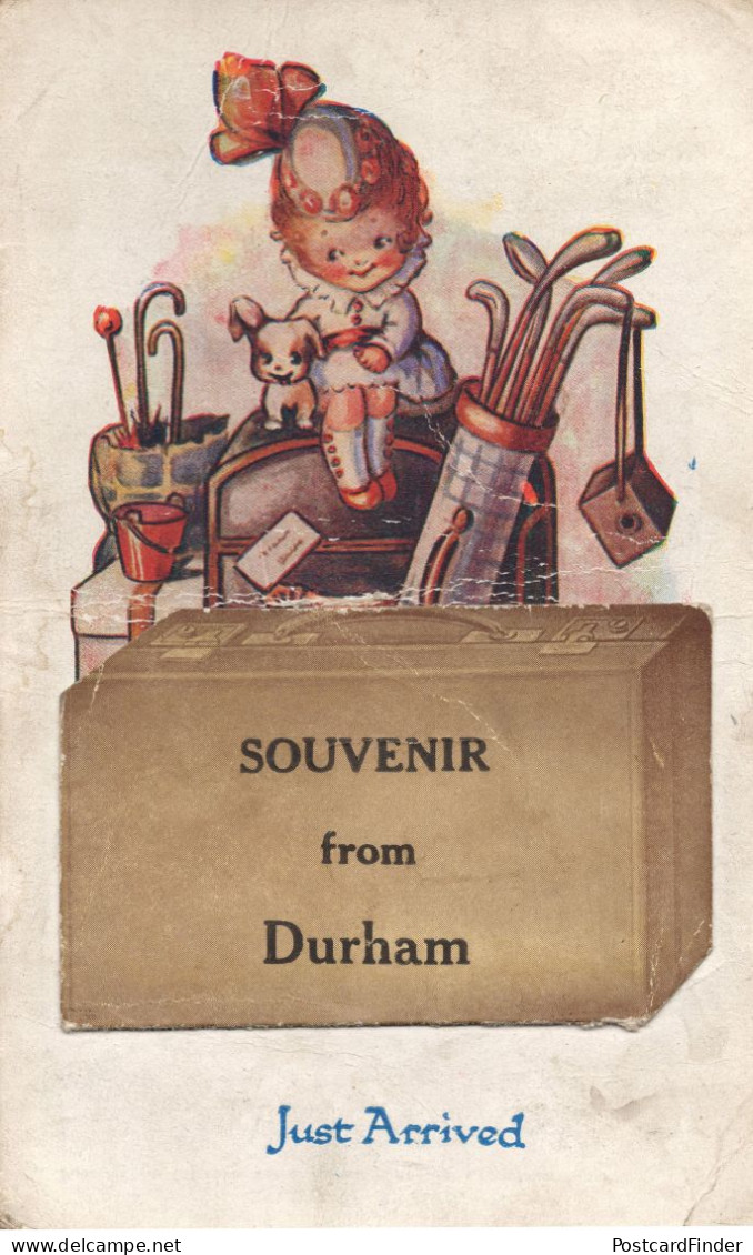 Durham Cumbria Golf Clubs Antique Golfing Comic Postcard - Sonstige & Ohne Zuordnung