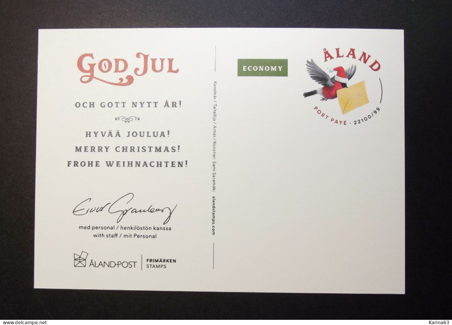 Aland - 2022 -  Christmas Maximum Card -  Greetings  - Goblins - Obl/ Gestempeld - Aland