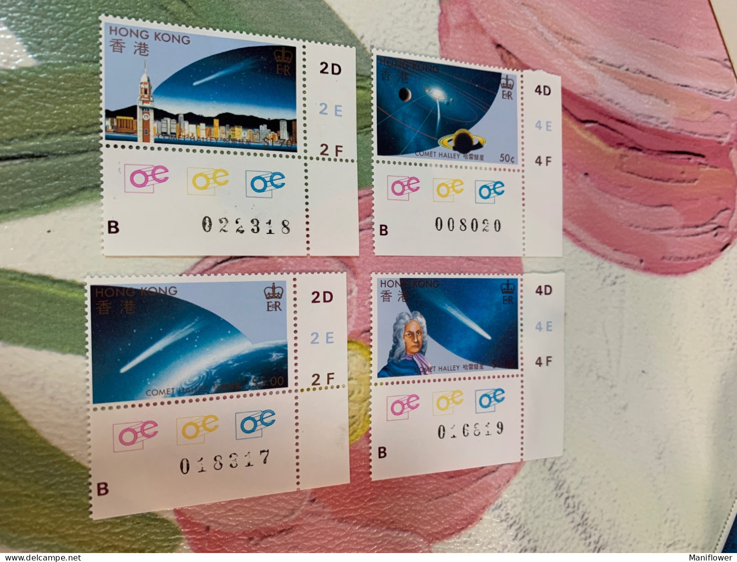 Hong Kong Stamp Set 1986 Halley Comet Space MNH S/s - Brieven En Documenten