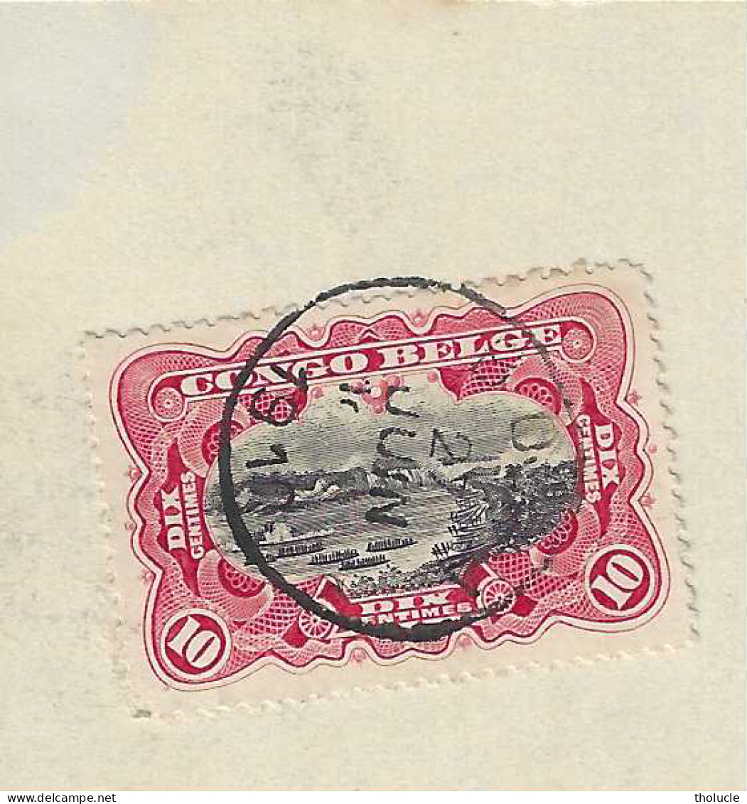 Timbre Type Mols-Congo Belge Unilingue-1909 10c Carmin-N°51-Cachet "Boma-1910"-Malela-Transbordement De Passagers-Barque - Briefe U. Dokumente