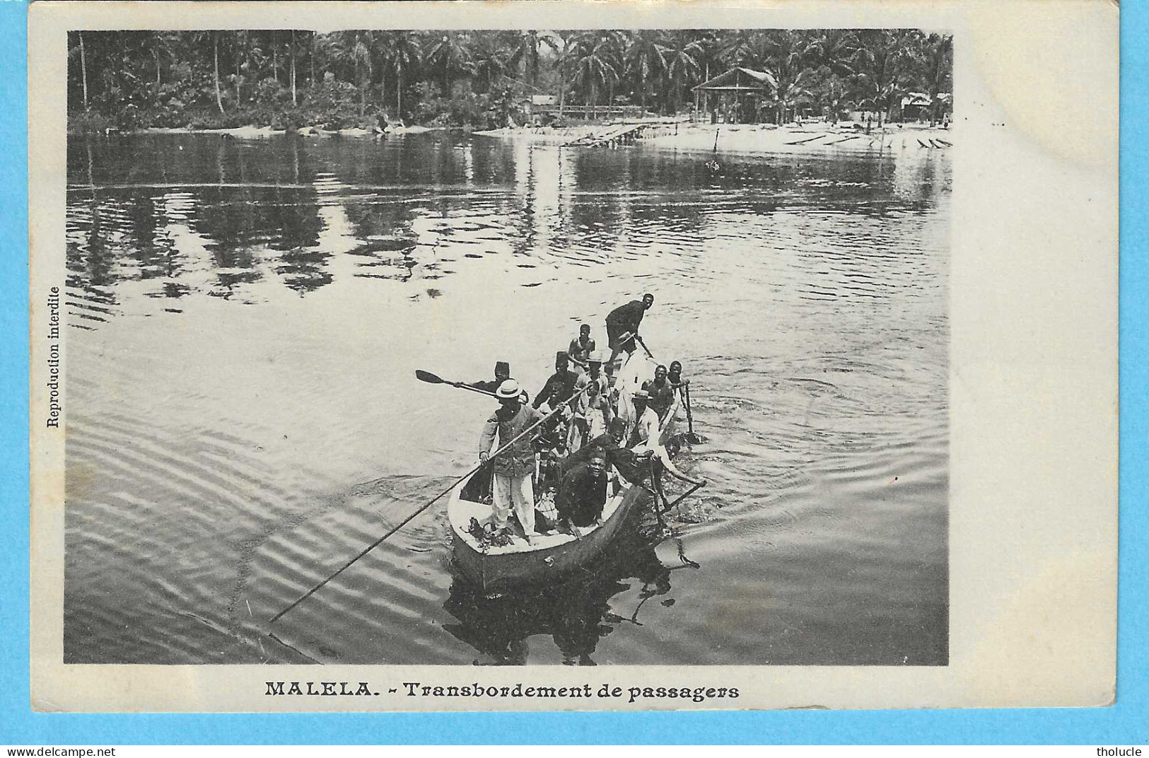 Timbre Type Mols-Congo Belge Unilingue-1909 10c Carmin-N°51-Cachet "Boma-1910"-Malela-Transbordement De Passagers-Barque - Brieven En Documenten