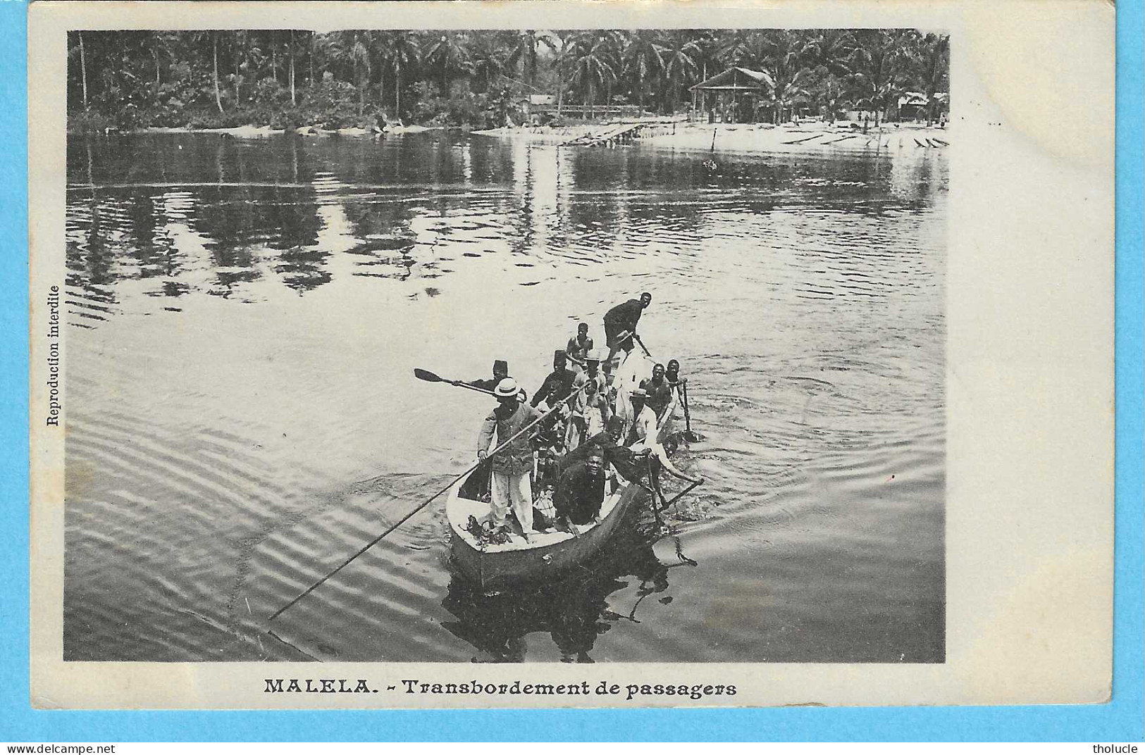 Timbre Type Mols-Congo Belge Unilingue-1909 10c Carmin-N°51-Cachet "Boma-1910"-Malela-Transbordement De Passagers-Barque - Briefe U. Dokumente