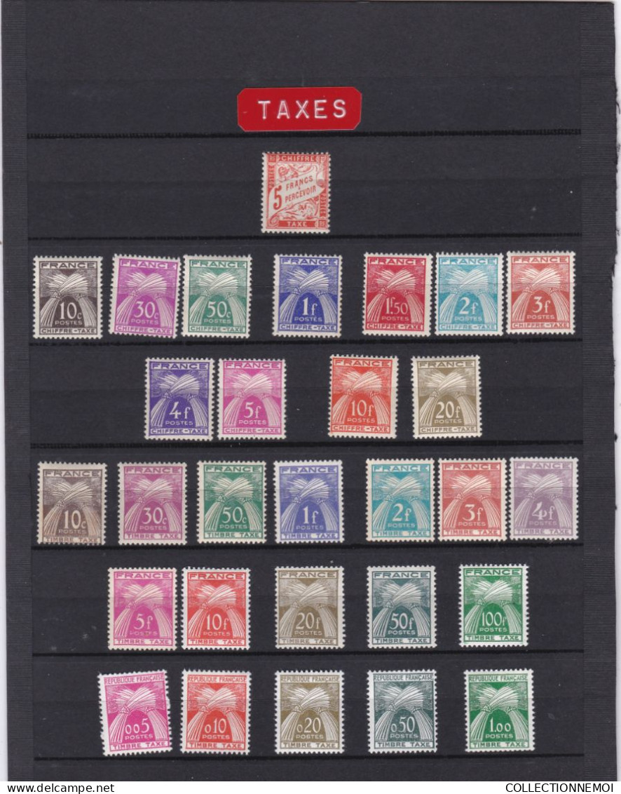 LOT DE TIMBRES De TAXES ,,qualité Mitigée ,,petites Trace ,,a Vous De VOIR RECTO ET VERSO - Andere & Zonder Classificatie