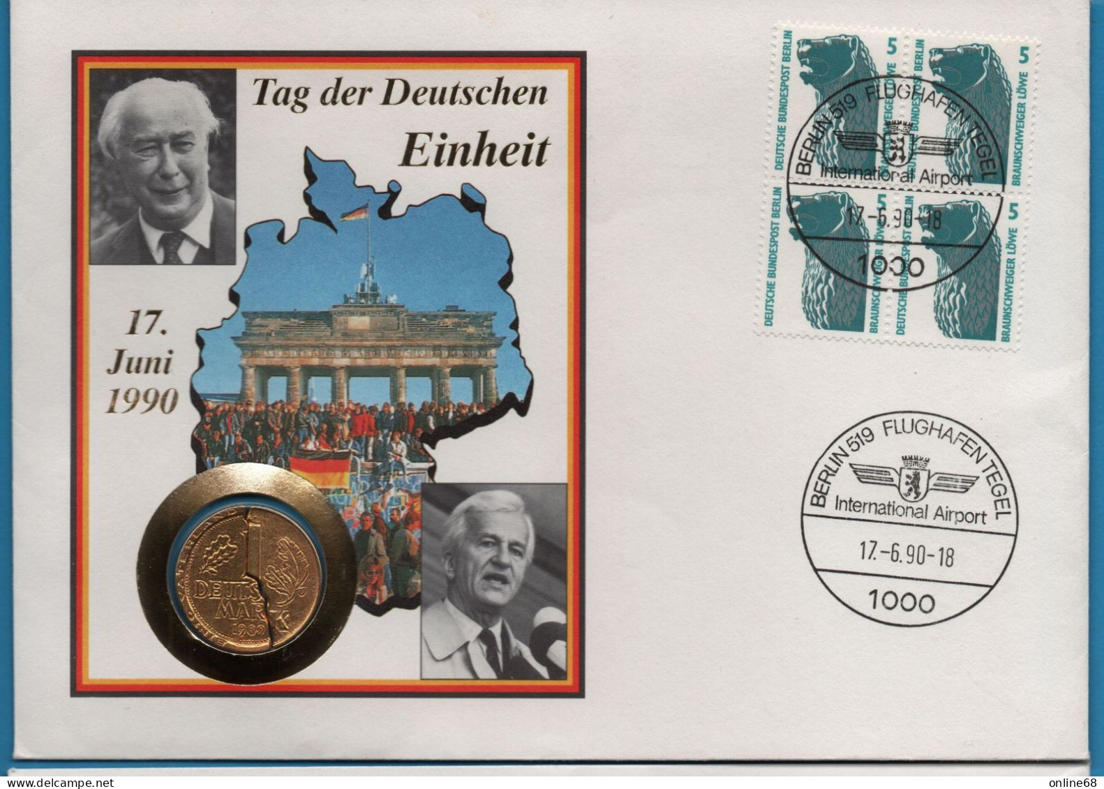 DEUTSCHLAND GERMANY NUMISLETTER TAG DER DEUTSCHEN EINHEIT VERGOLDET GOLD PLATED - Other & Unclassified