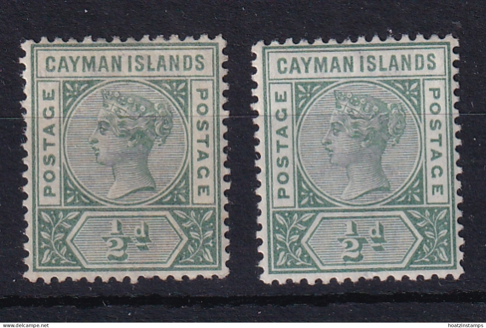 Cayman Islands: 1900   QV    SG1/1a   ½d   Deep Green And Pale Green   MH - Cayman (Isole)