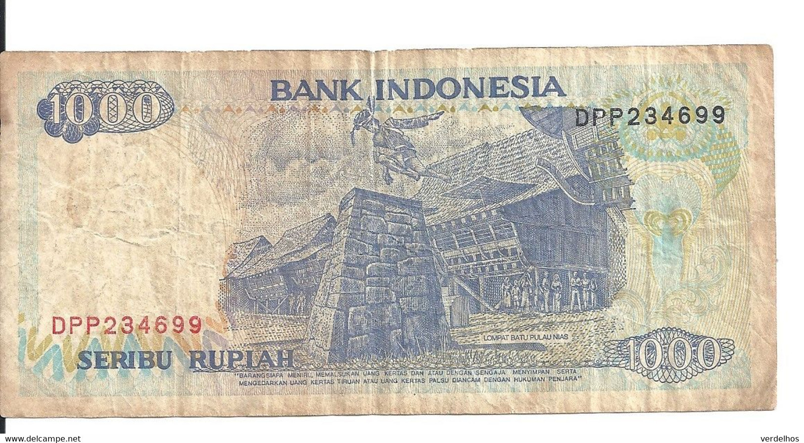 INDONESIE 1000 RUPIAH 1992-95 VF P 129 D - Indonésie