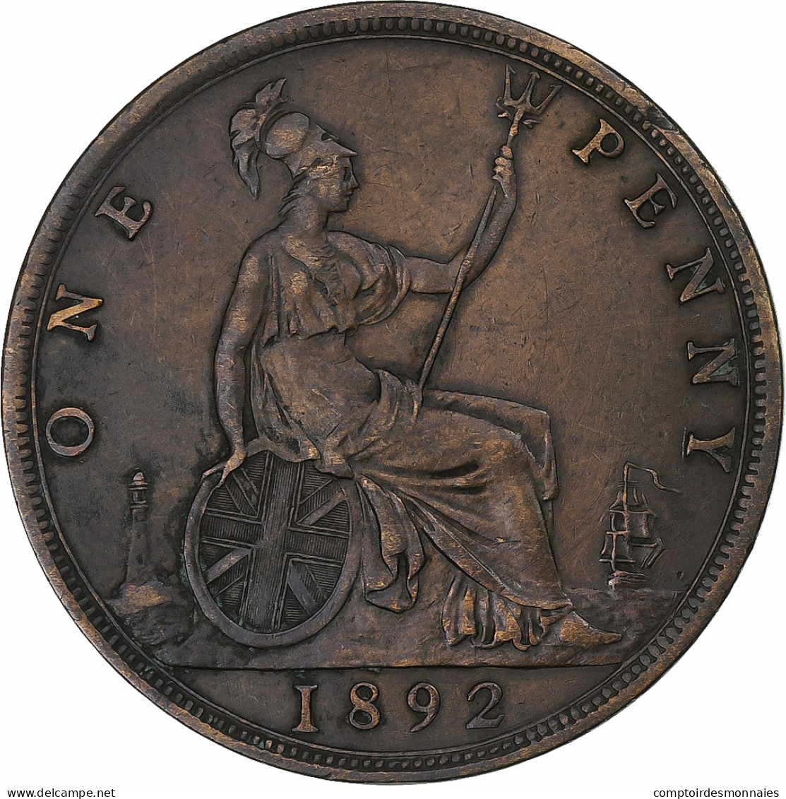 Grande-Bretagne, Victoria, Penny, 1892, Bronze, TTB+, KM:755 - D. 1 Penny