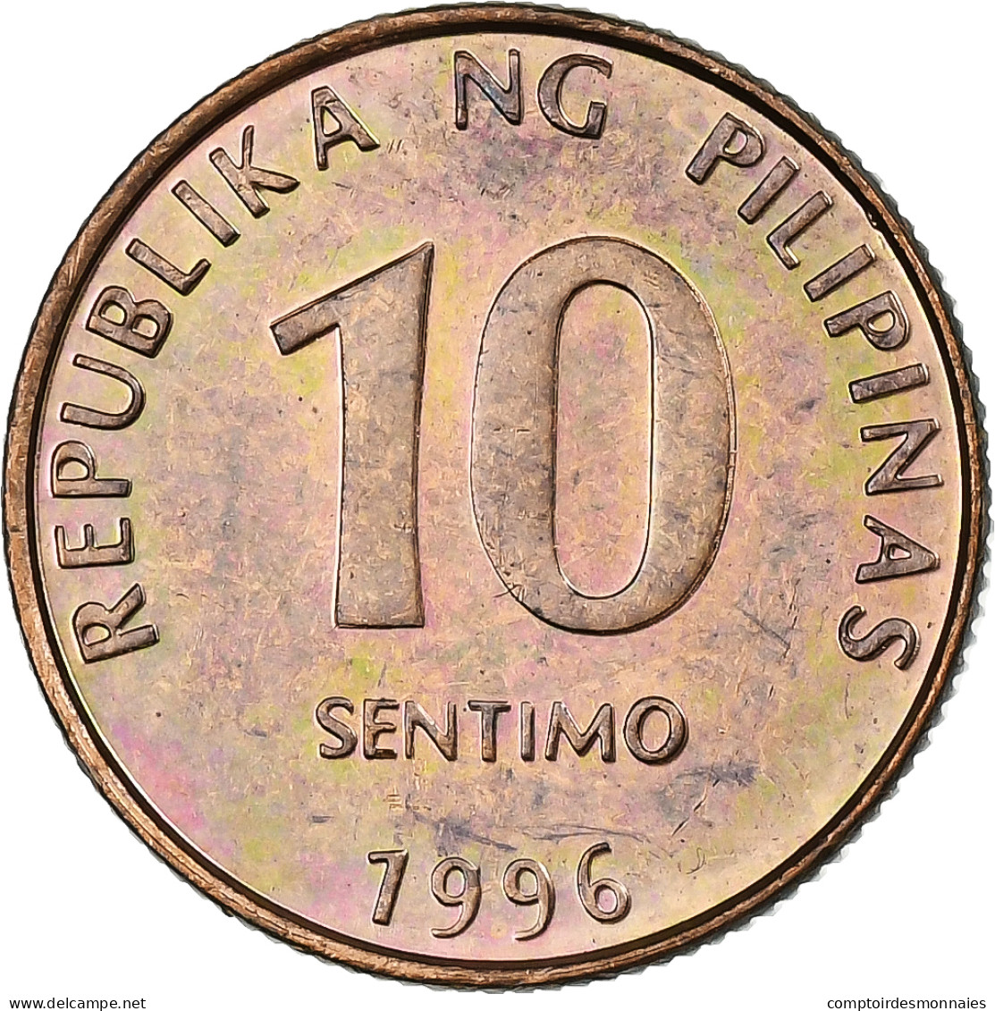 Philippines, 10 Sentimos, 1996, Acier Plaqué Cuivre, SUP, KM:270.1 - Filippine