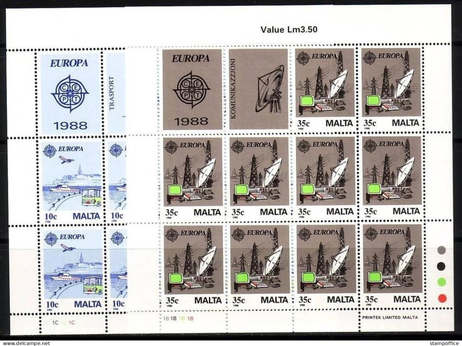 MALTA MI-NR. 794-795 POSTFRISCH(MINT) KLEINBOGENSATZ EUROPA 1988 EUROPA CEPT TRANSPORTMITTEL - 1988