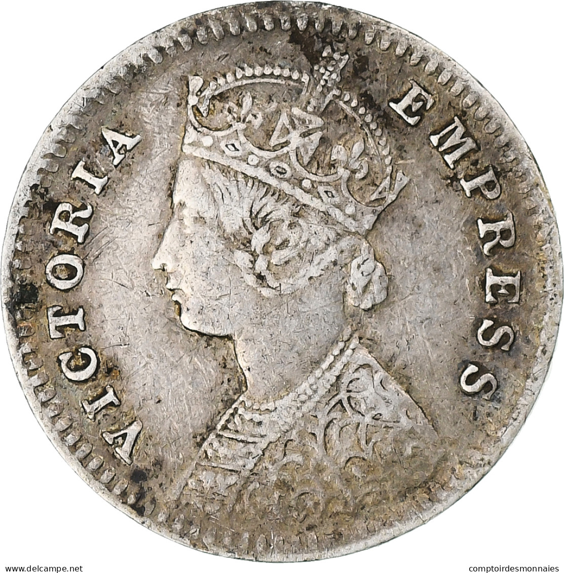 Inde Britannique, Victoria, 2 Annas, 1885, Argent, TTB, KM:448 - Colonias