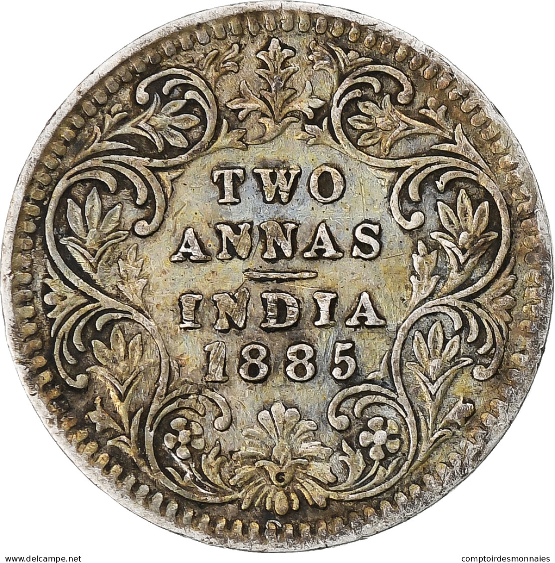 Inde Britannique, Victoria, 2 Annas, 1885, Argent, TTB, KM:448 - Colonias