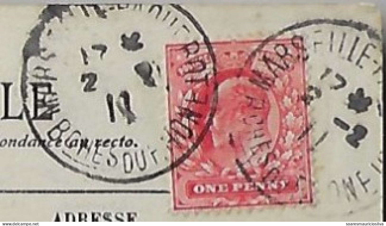 Great Britain 1911 Postcard La Corniche Sent From Marseille To London Stamp King Edward VII 1 Penny + France Cancel - Brieven En Documenten
