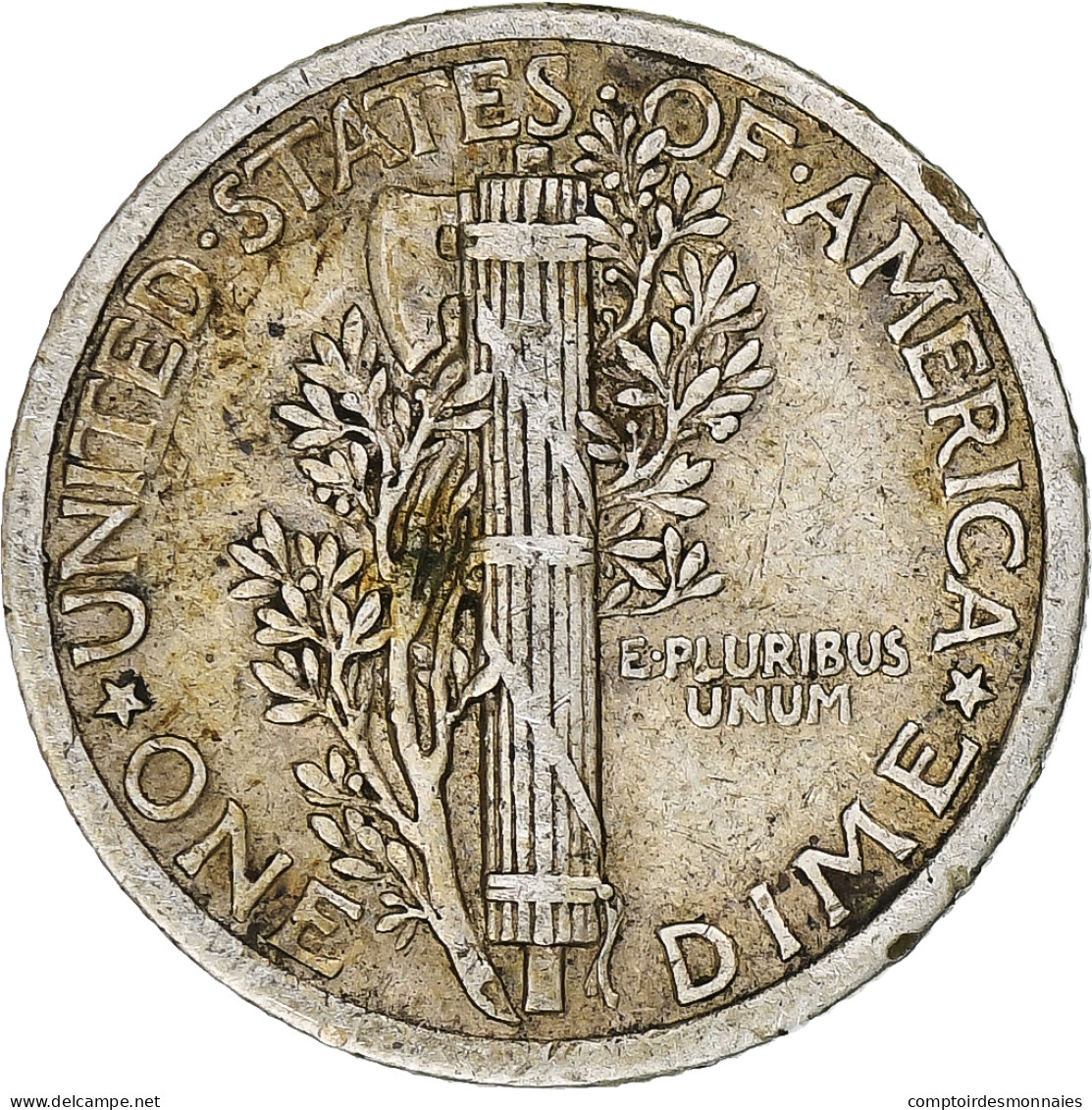 États-Unis, Dime, Mercury, 1917, Philadelphie, Argent, TTB - 1916-1945: Mercury (kwik)