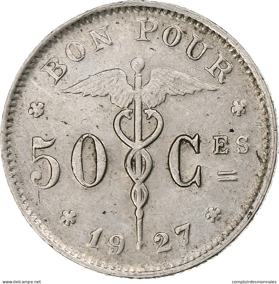 Belgique, Albert I, 50 Centimes, 1927, Nickel, TTB+ - 50 Cent