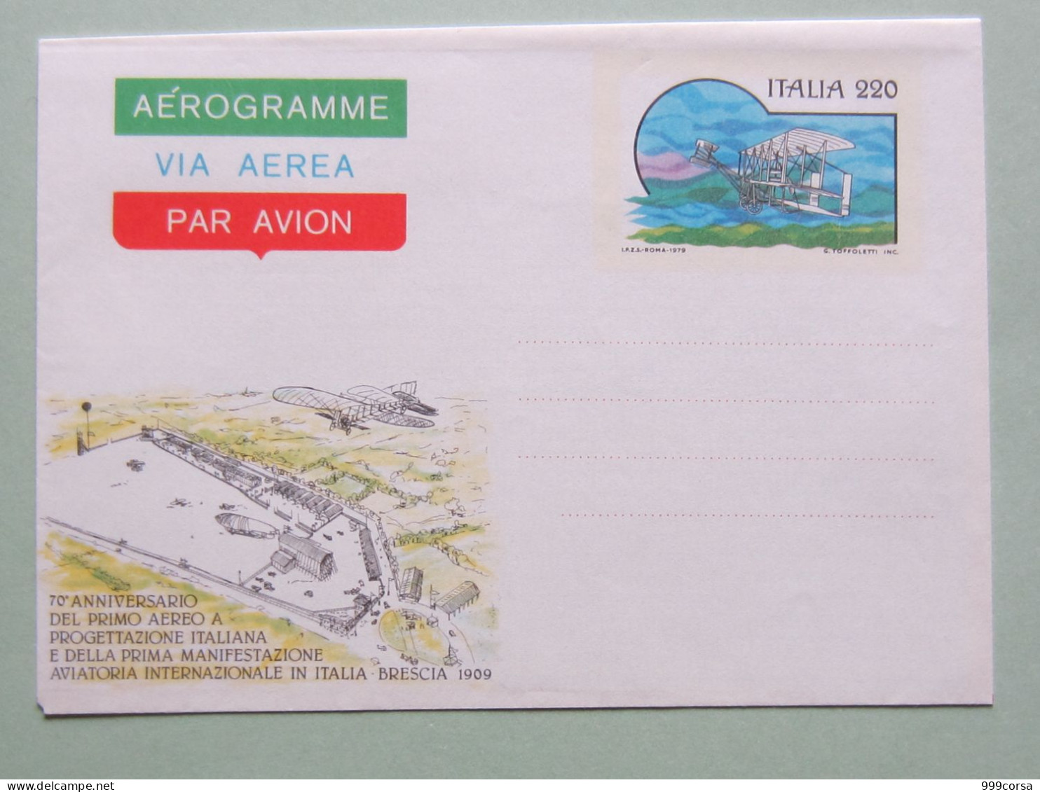 ITALIA 1979, 70° Anniv. 1° Aereo Italiano E 1^manifestazione Aviatoria, Manifestazione Filatelica Nazionale Palermo '79 - Stamped Stationery