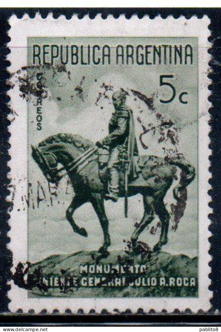 ARGENTINA 1941 STATUE OF GENERAL ARGENTINO JULIO ROCA STATUE 5c  USED USADO OBLITERE' - Used Stamps