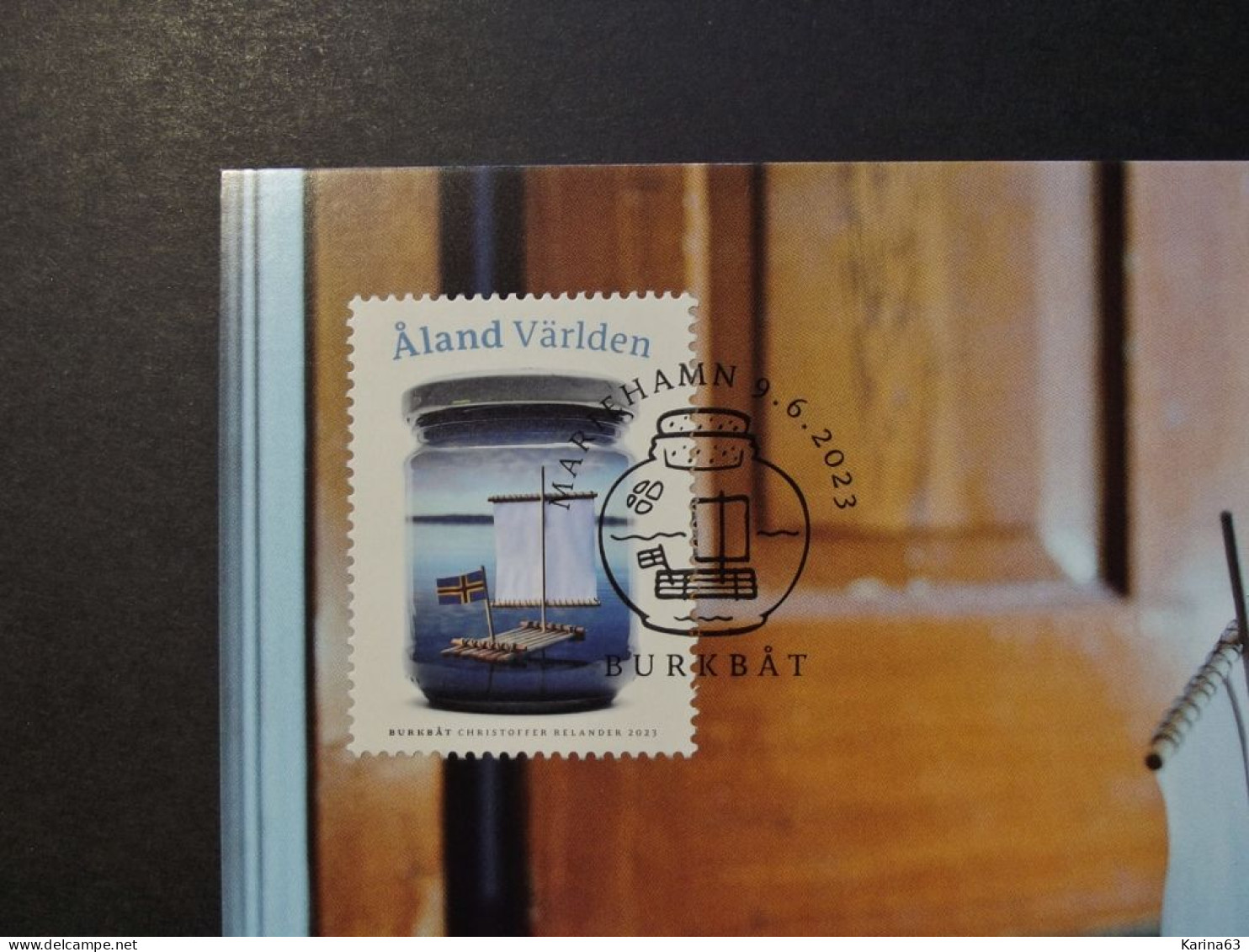 Aland - 2023 -  Postal Stationary Card -  Burkbat - Bark Boat - Maximum Card - Marienhamn 9.6.2023 - Port Payé - Aland