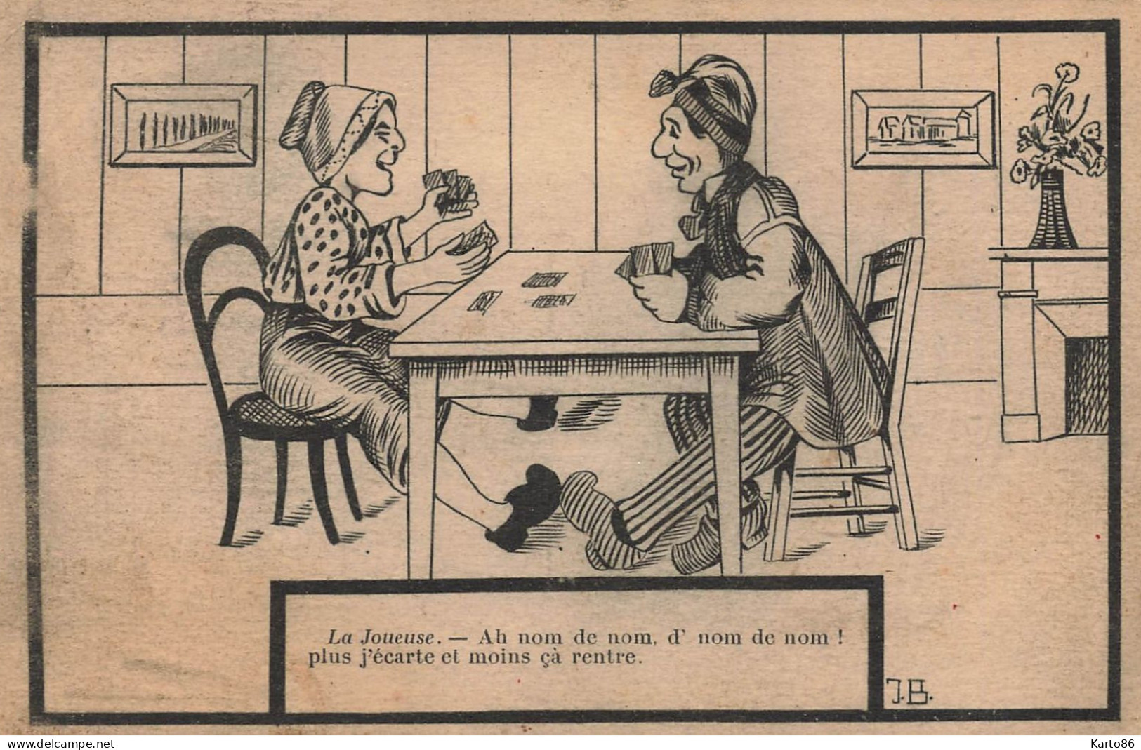 Cartes à Jouer , Jeu De Carte , Cards * CPA Illustrateur J. B. * La Joueuse ! - Playing Cards