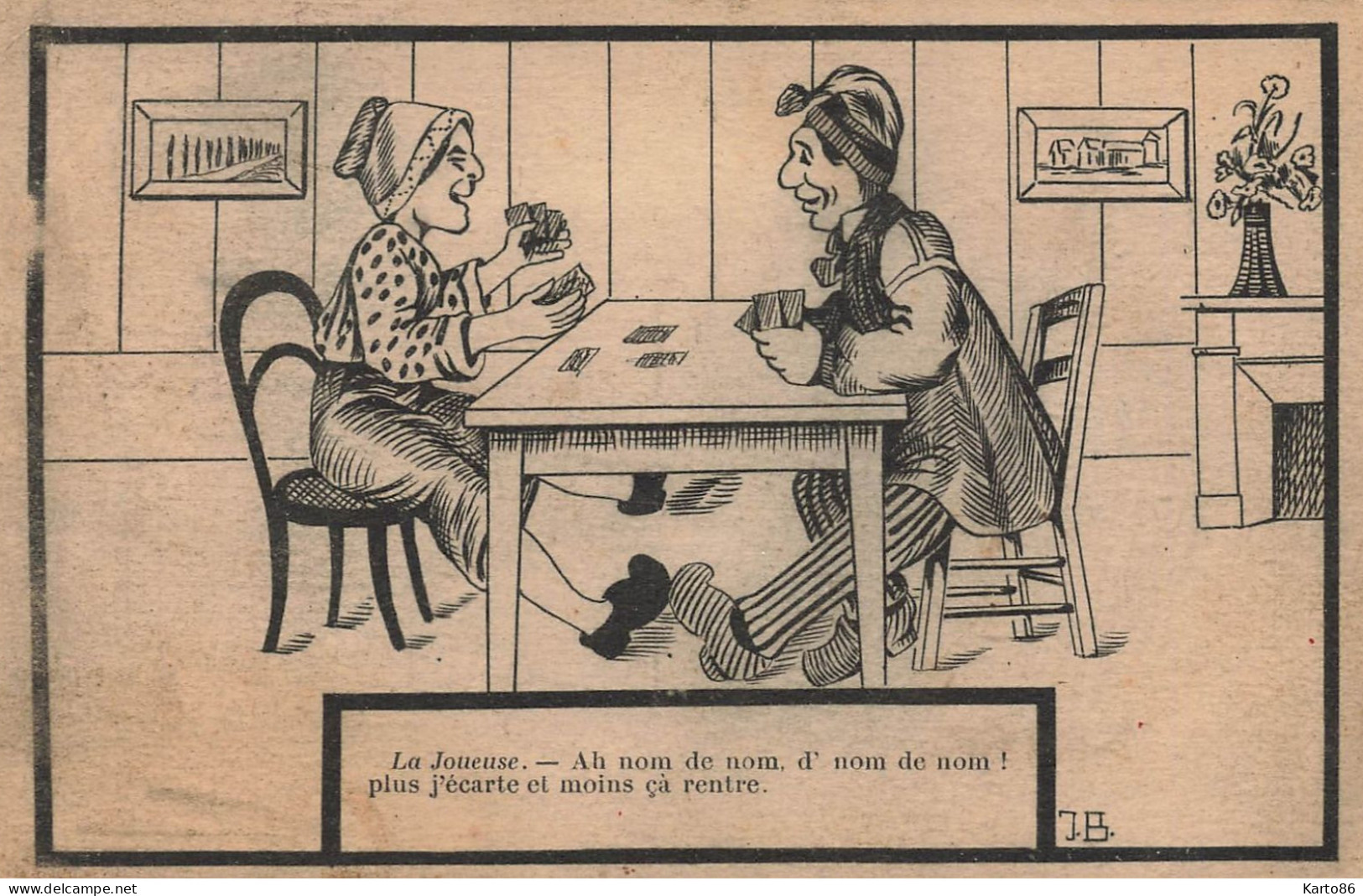 Cartes à Jouer , Jeu De Carte , Cards * CPA Illustrateur J. B. * La Joueuse ! - Carte Da Gioco