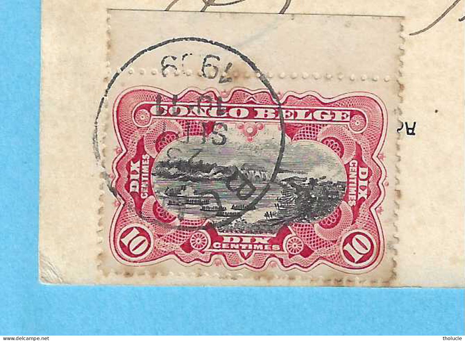 Timbre Type Mols-Congo Belge Unilingue-1909 10c Carmin-N°51-Cachet "Boma-1909"-Magasin D'une Station Du Haut-Congo - Storia Postale