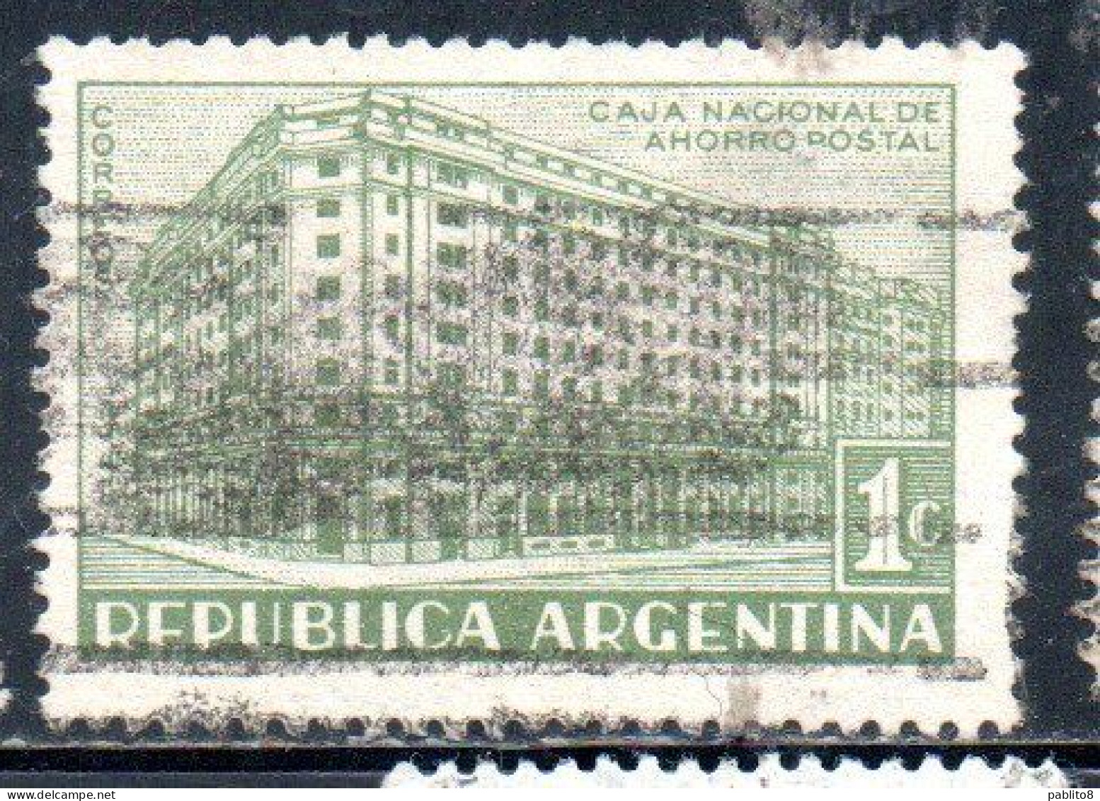 ARGENTINA 1942 NATIONAL POSTAL SAVINGS BANK 1c  USED USADO OBLITERE' - Used Stamps