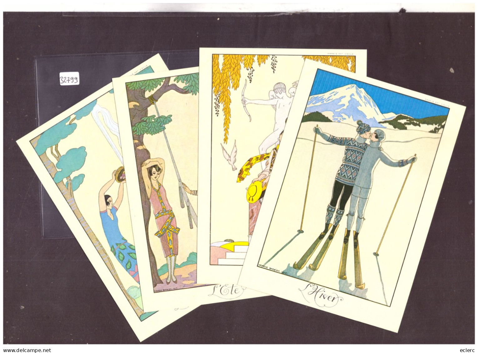 LES 4 SAISONS  - 4 CARTES 10x15cm -  PAR GEORGE BARBIER - TB - Colecciones Y Lotes