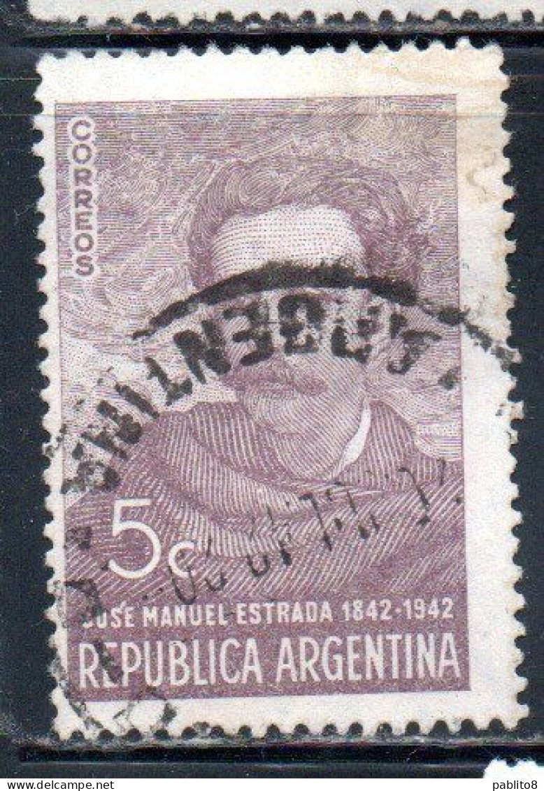 ARGENTINA 1942 JOSE MANUEL ESTRADA 5c  USED USADO OBLITERE' - Oblitérés