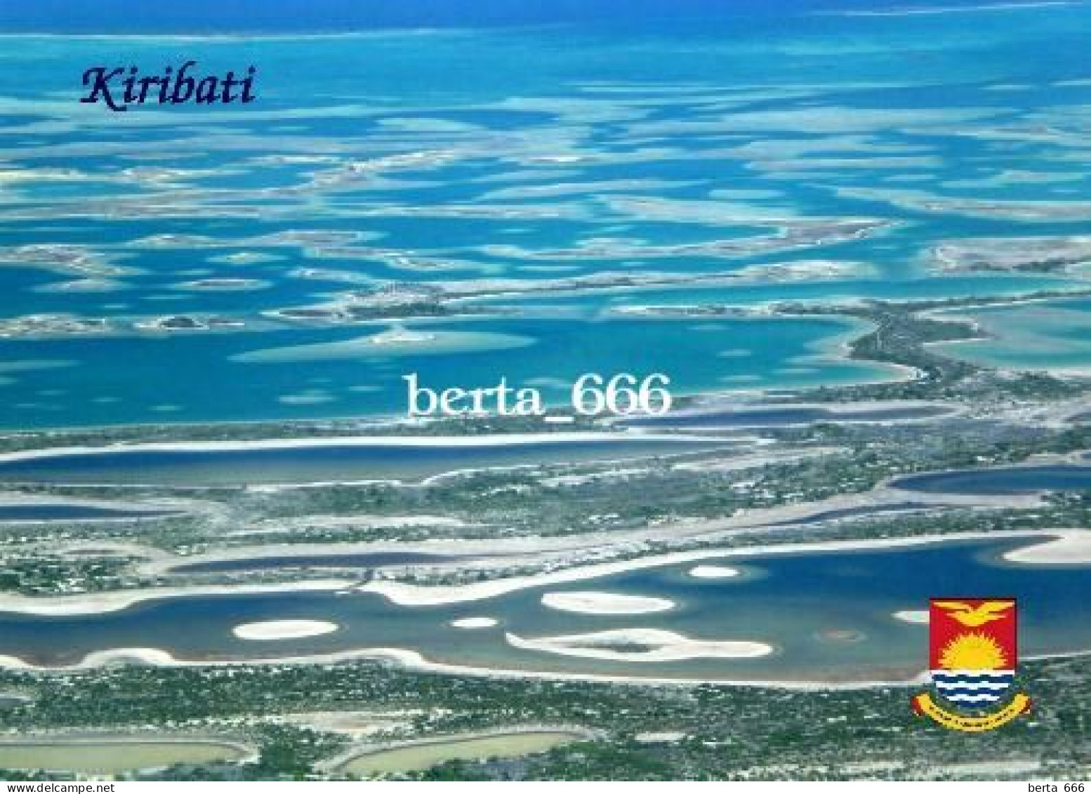 Kiribati Blue Lagoon Aerial View New Postcard - Kiribati