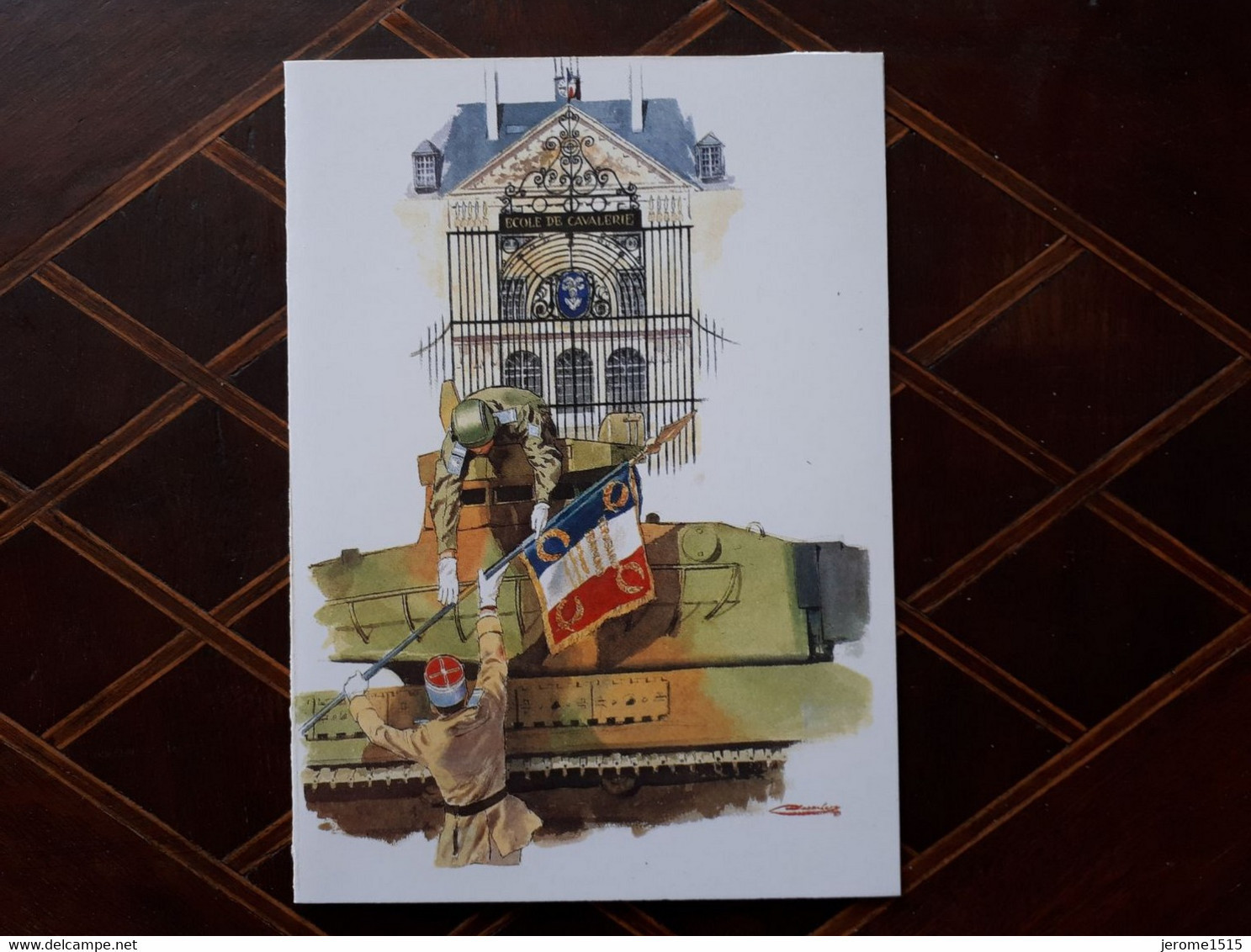 Carte De Vœux Militaire : école De Cavalerie Saumur & - Documenti