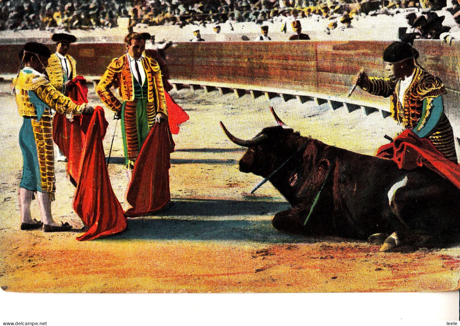 CS01. Vintage Spanish Postcard. Bullfighting. Matador Killing The Bull. - Taureaux