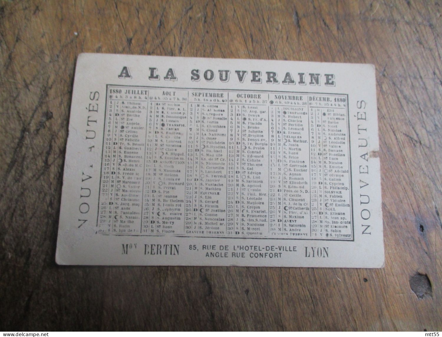 1880 CALENDRIER CHROMO A LA SOUVERAINE - Klein Formaat: ...-1900