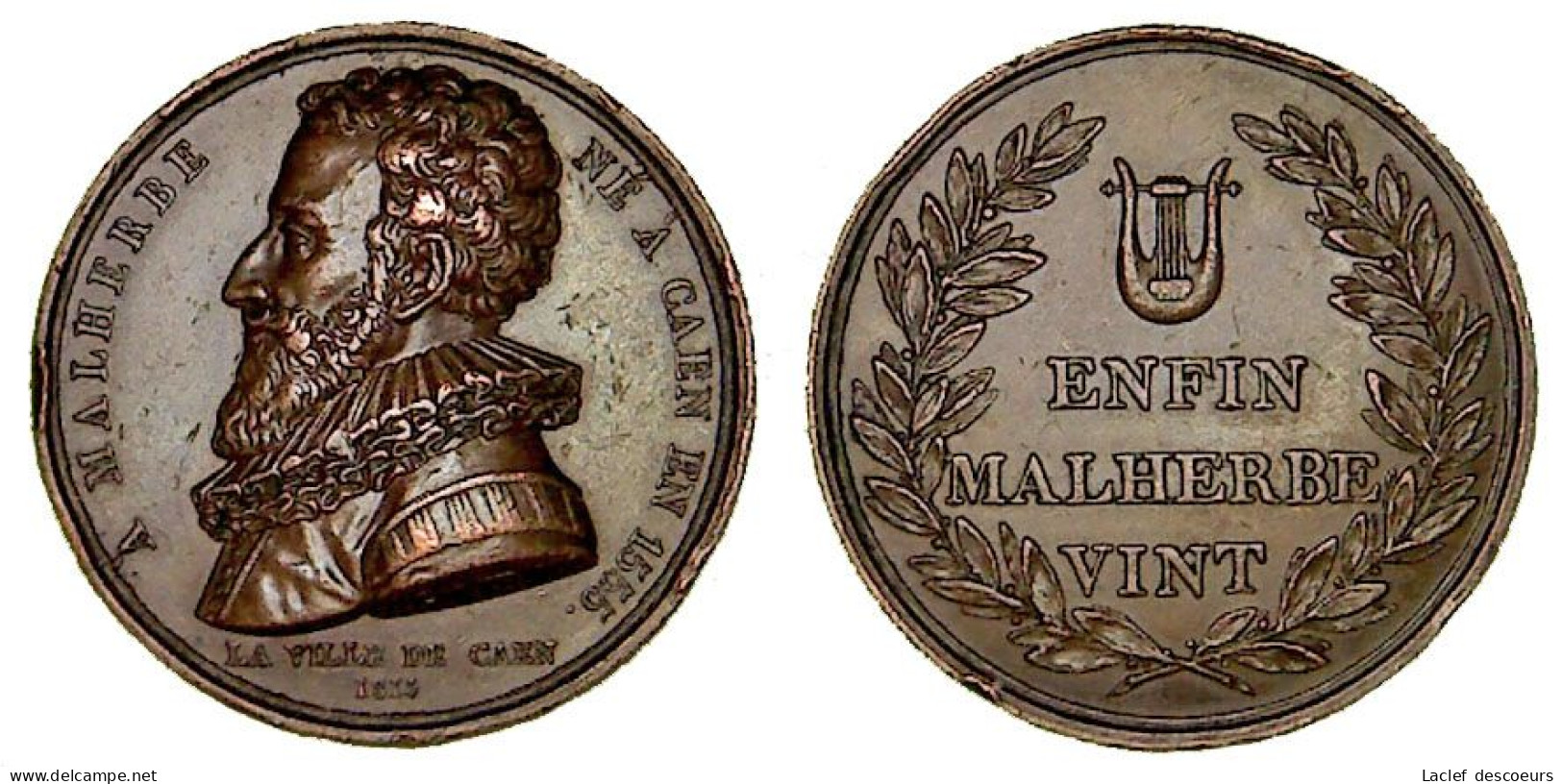 F. De Malherbe. Poète. Médaille. - Monarquía / Nobleza