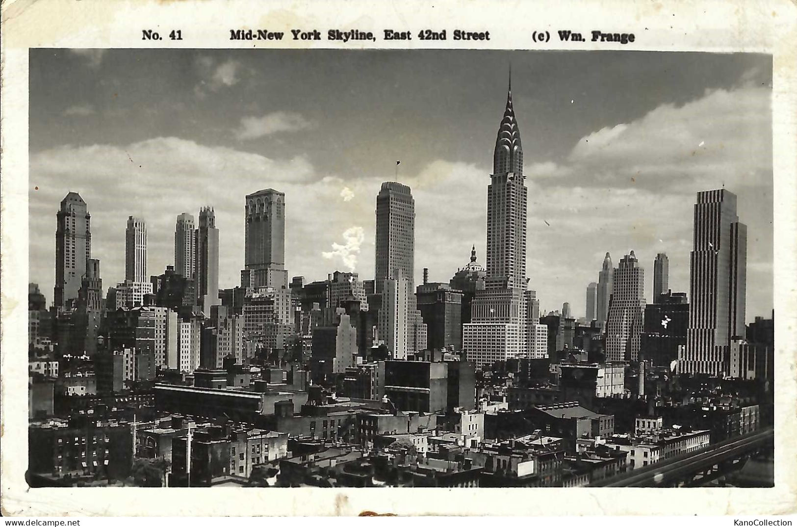 New York City, Mid New York Skyline, East 42nd Street, Rückseite Beschrieben 1947 - Otros Monumentos Y Edificios