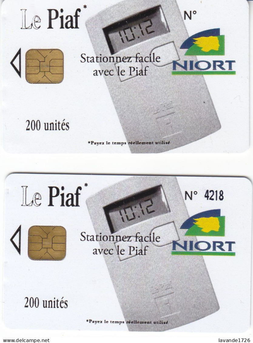 Lot De 2Piaf NIORT 200U  12.05   1000EX (l'une Avec N° Et L'autre Sans) Abimé Gauche Cote Puce - PIAF Parking Cards