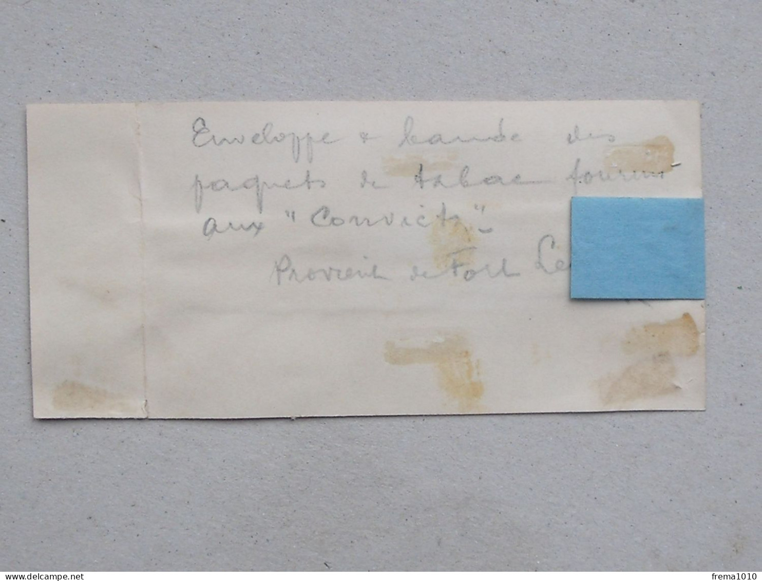 AUTHENTIQUE Fragment Enveloppe + Bande Paquet Tabac (1935) Fournis Aux Condamnés - Fort LEAVENWORTH KANSAS - Cigarettes - Other & Unclassified