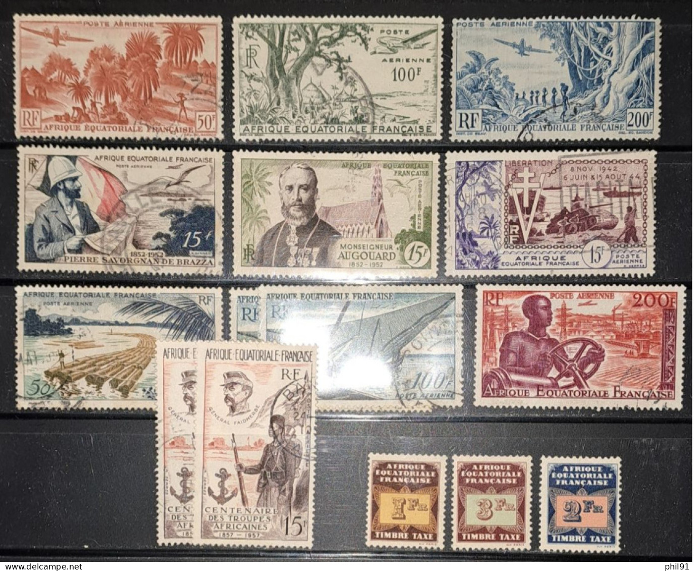 AFRIQUE EQUATORIALE FRANCAISE    Lot De Timbres Oblitérés Et Neufs Dont Poste Aérienne - Sonstige & Ohne Zuordnung