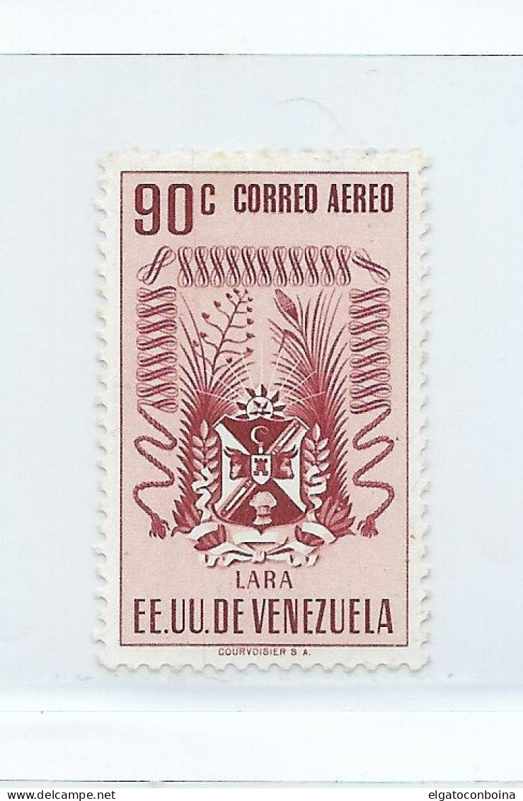 VENEZUELA 1952 STATE OF LARA AIRMAIL  90C ROSE MICHEL 787 SCOTT C418 MINT HINGED - Venezuela