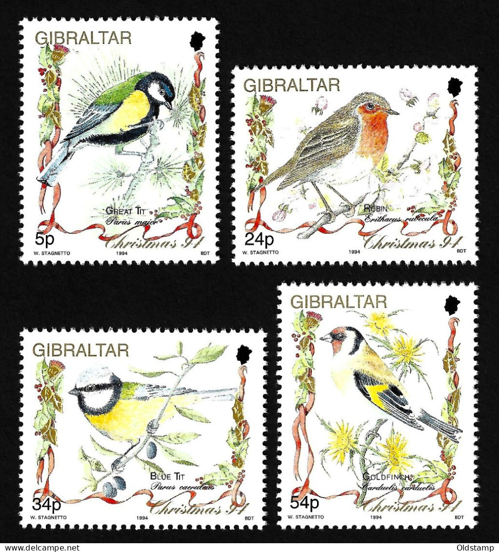 Gibraltar 1994 MNH Yv. 732 - 735 Birds Song Bird Oiseaux Vögel Pajaros Flora Fauna Christmas MNH Stamps Full Set - Zangvogels