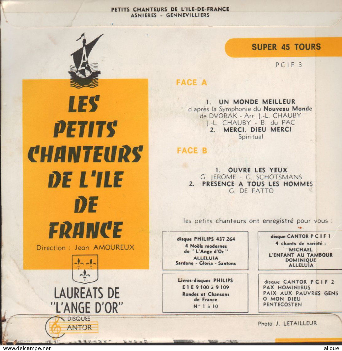 LES PETITS CHANTEURS DE L'ILE DE FRANCE - FRENCH EP - UN MONDE MEILLEUR + 3 - Canciones Religiosas Y  Gospels