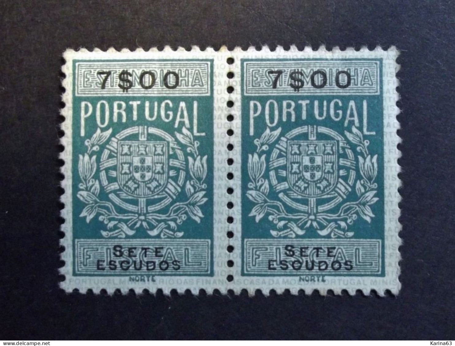 Portugal Fiscal/ Revenue, Portugal - Estampilha Fiscal - Série De 1940 - 7$00 - Gebraucht