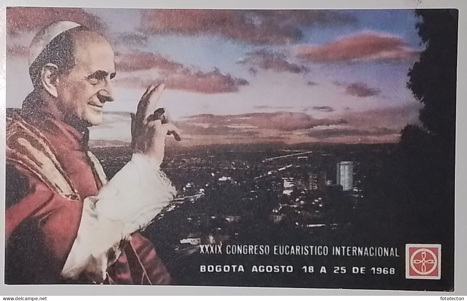 Religione - Papa Paolo VI, Pope Paul - XXXIX Congreso Eucaristico Internacional - Bogotà 1968 - Päpste