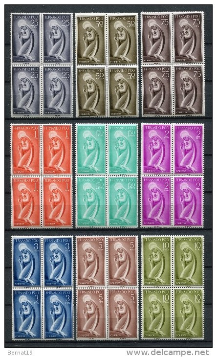 Fernando Poo 1960. Edifil 179-87 X 4 ** MNH. - Fernando Po