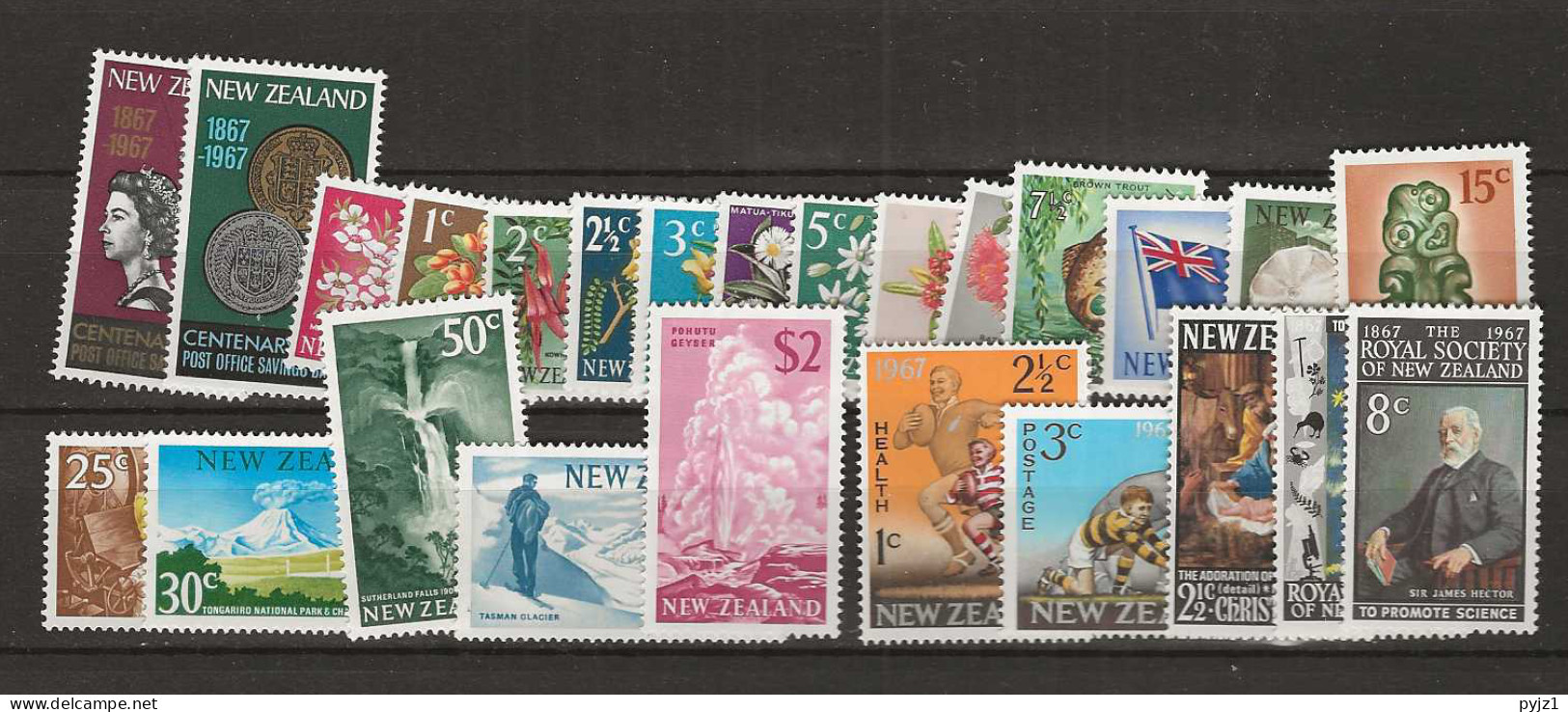 1967 MNH New Zealand Year Collection Postfris** - Komplette Jahrgänge