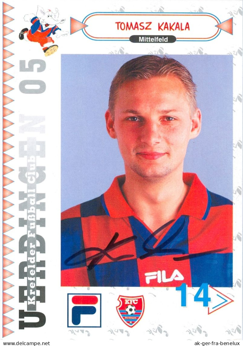 Fußball-Autogrammkarte AK Tomasz Kakala KFC Uerdingen 05 98-99 FC Bayer Krefeld SC 07 Idar-Oberstein Straelen Oberkirn - Autografi