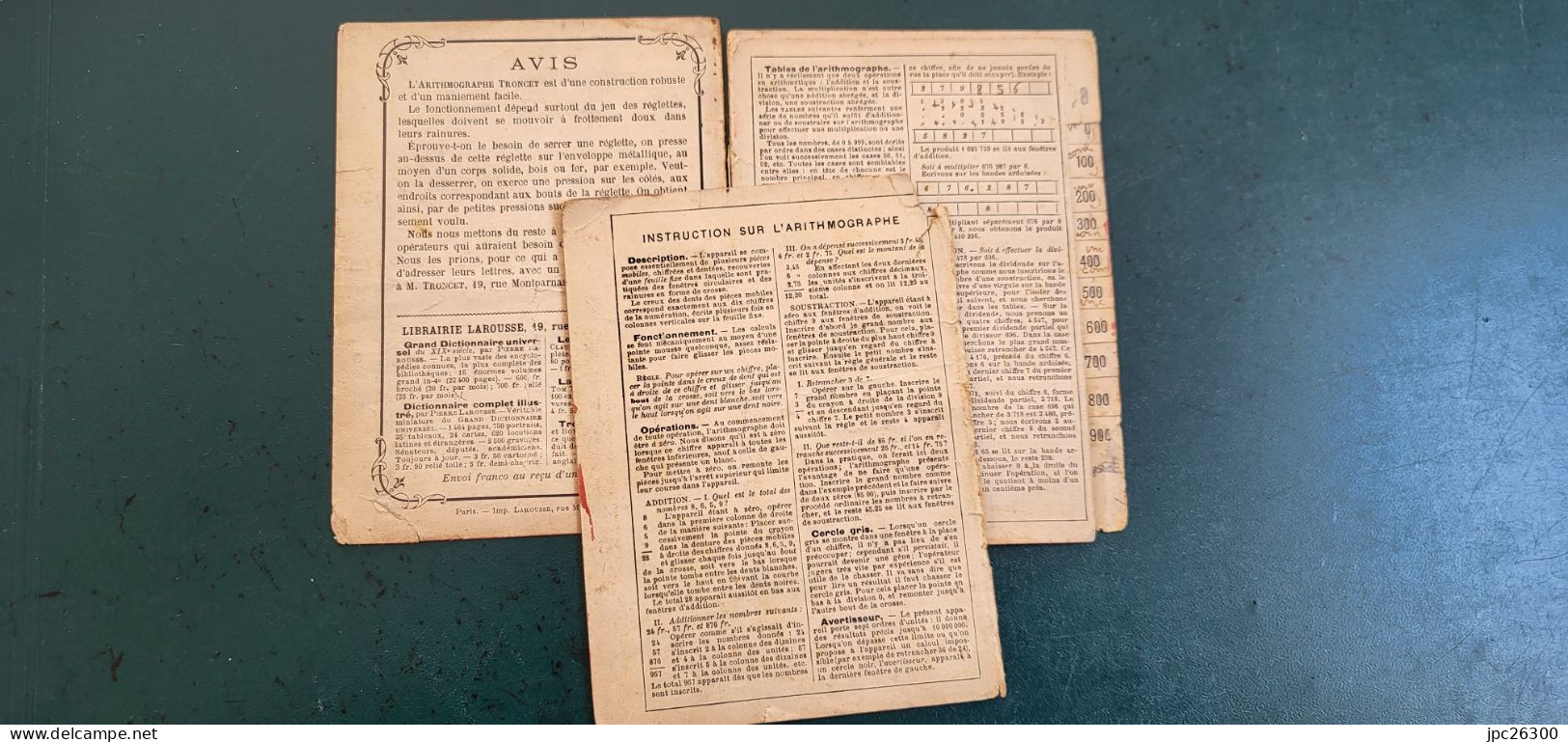 Arithmographe - Calculette Manuelle Troncet Brevet No 197579 De 1889- Objet De Collection - Autres & Non Classés